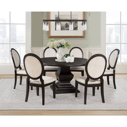 Twyla 60-inch Round Wood Dining Room Table Dark Cocoa