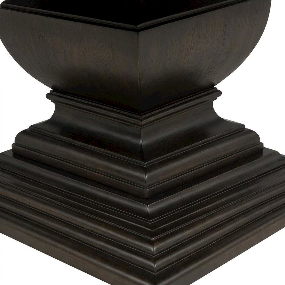 Round Wood Pedestal Dining Table for 6, Traditional, Dark Cocoa