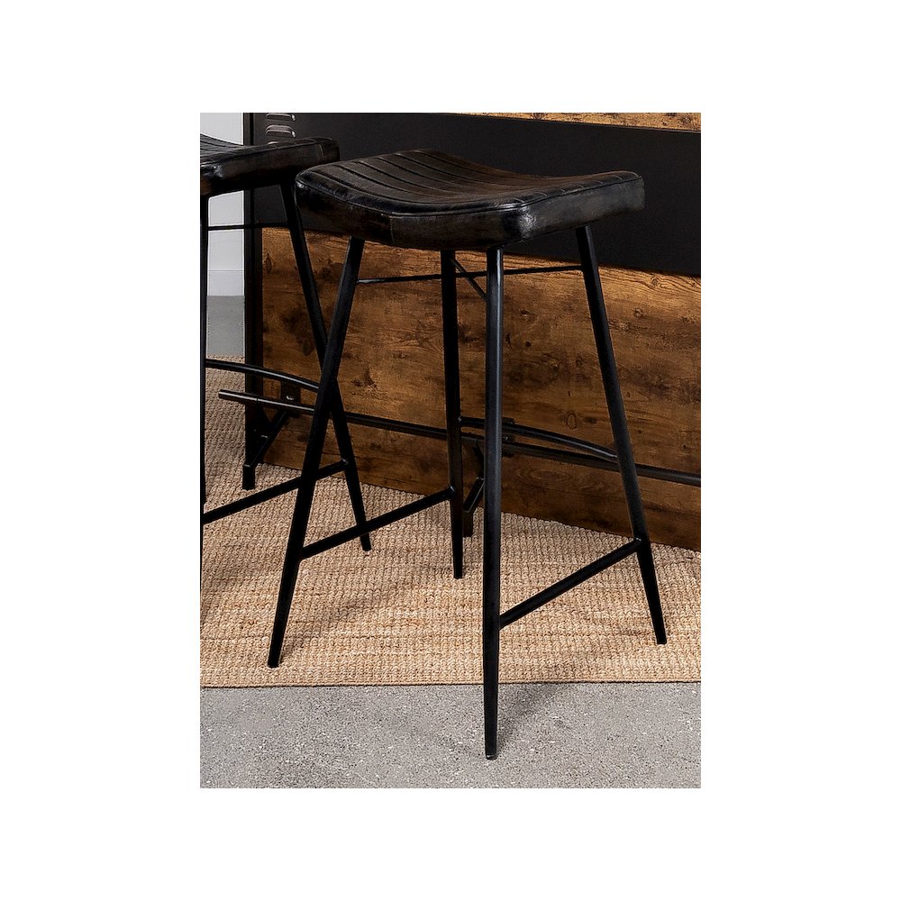 Bayu Leather Upholstered Bar Stool Espresso (Set of 2)