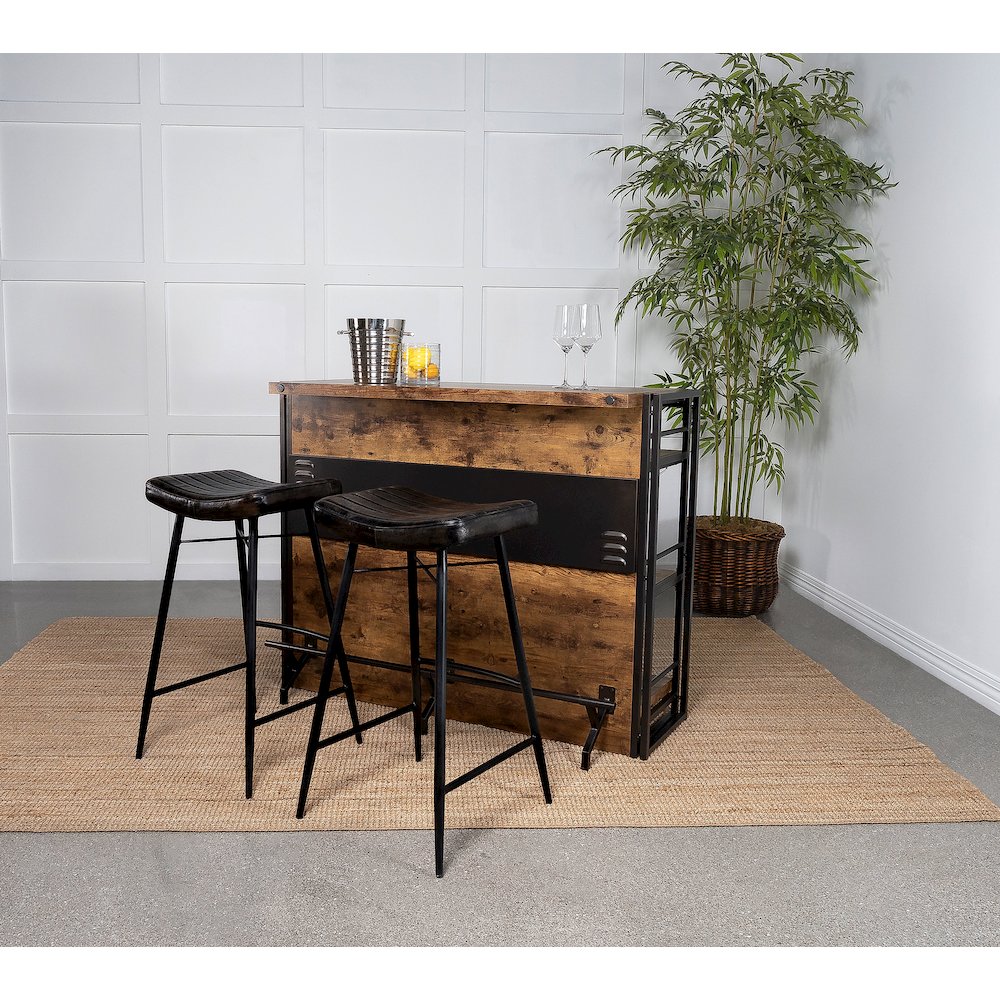 Bayu Leather Upholstered Bar Stool Espresso (Set of 2)