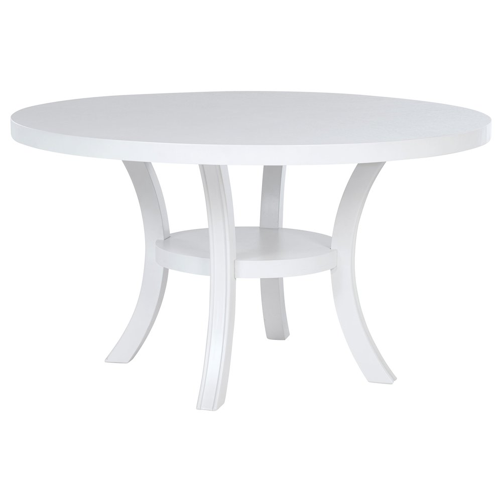 Judd 7-piece 54-inch Round Wood Dining Table Set Pearl White