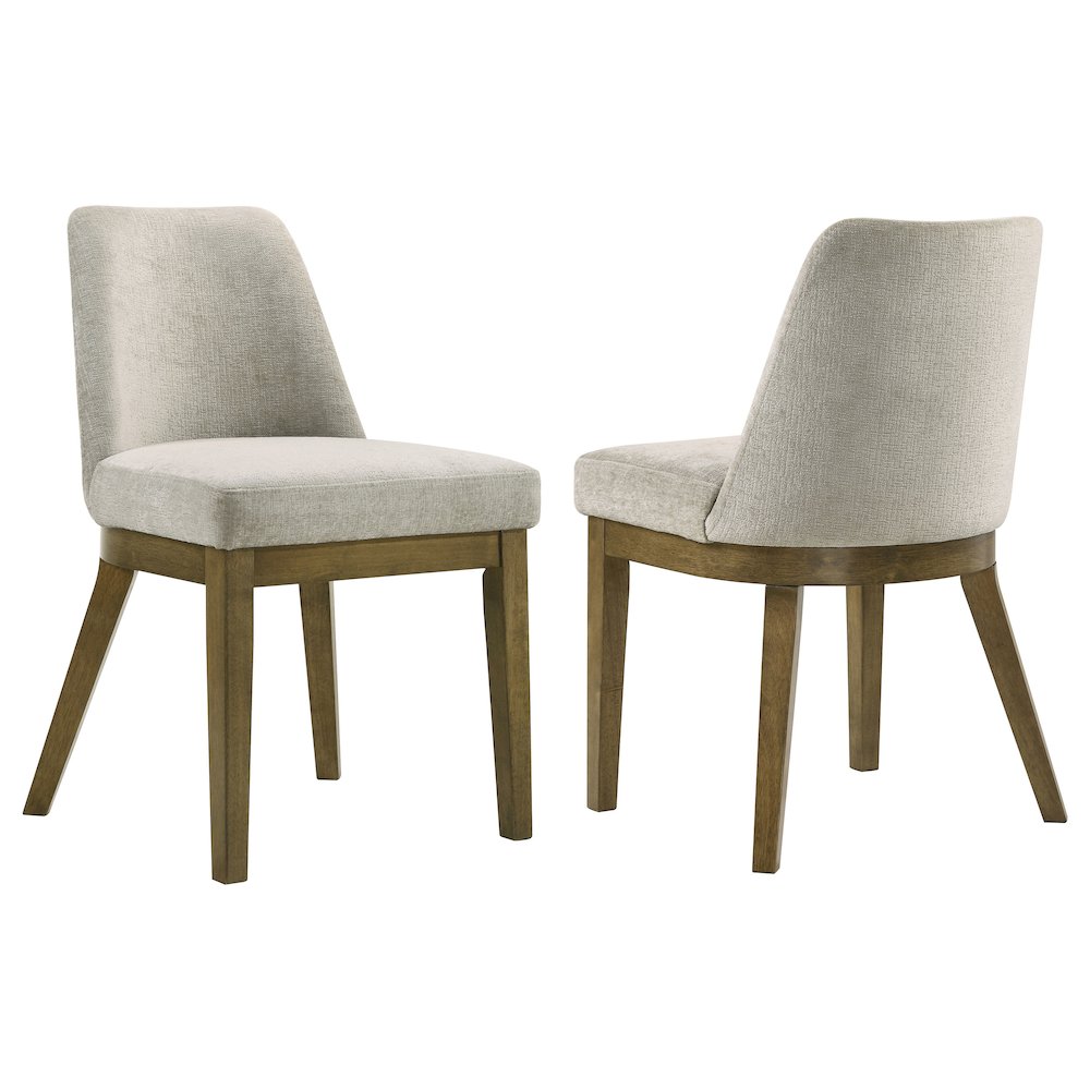 Castlewood Upholstered Dining Side Chair Brown Oak (Set of 2)