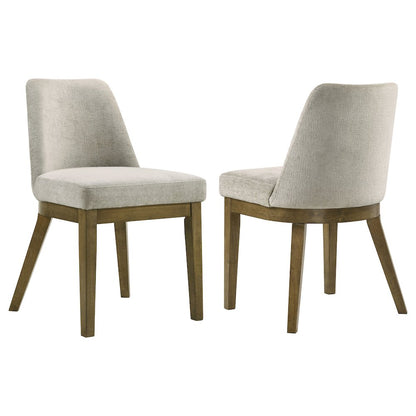 Castlewood Upholstered Dining Side Chair Brown Oak (Set of 2)