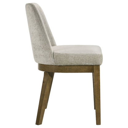 Castlewood Upholstered Dining Side Chair Brown Oak (Set of 2)