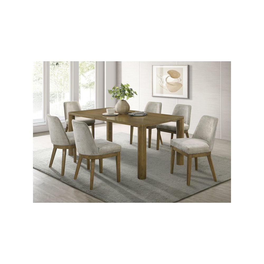 Castlewood Upholstered Dining Side Chair Brown Oak (Set of 2)