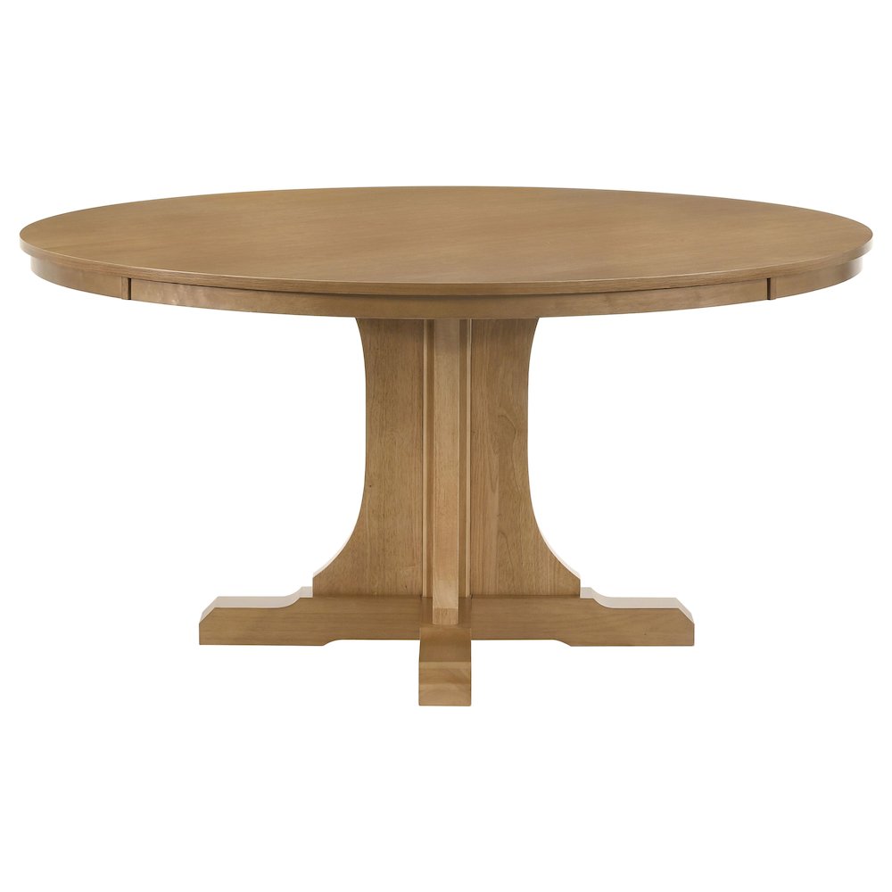 Hartville 5-piece Round Dining Table Set Natural Light Brown