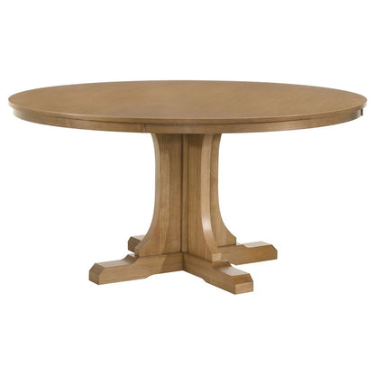 Hartville 7-piece Round Dining Table Set Natural Light Brown