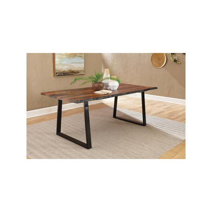 Ditman 80-inch Live Edge Dining Table Grey Sheesham