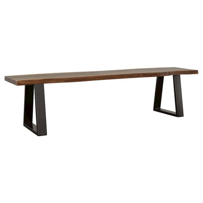 Ditman Live Edge Wood Dining Bench Grey Sheesham