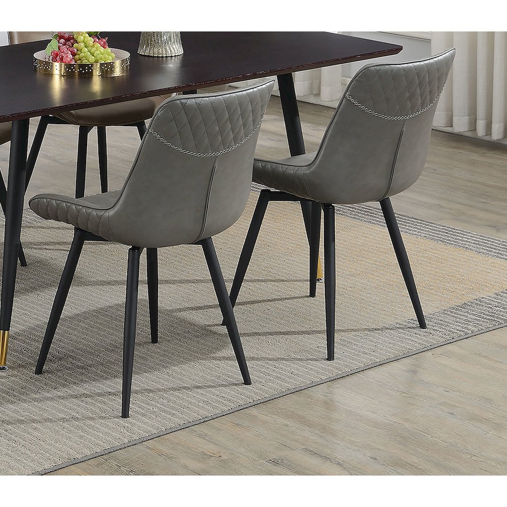 Brassie Upholstered Swivel Dining Side Chair Grey (Set of 2)