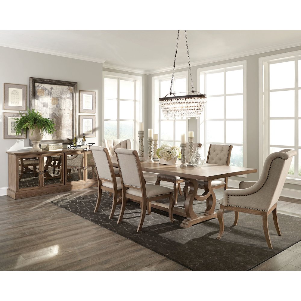 Brockway 104-inch Extension Leaf Dining Table Barley Brown