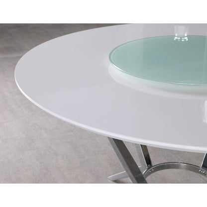 Abby 5-piece Round Dining Table Set White High Gloss