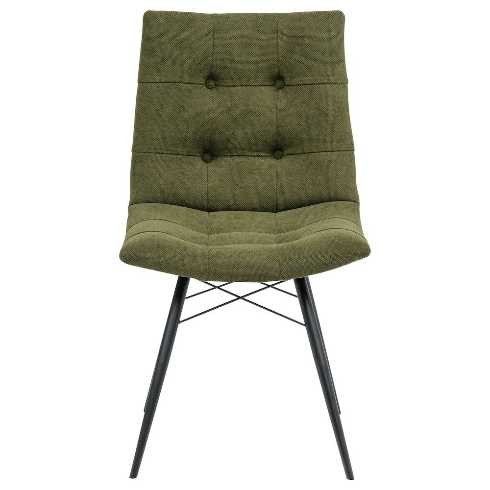 Aiken Fabric Upholstered Dining Side Chair Saddle Forest Green (Set of 4)