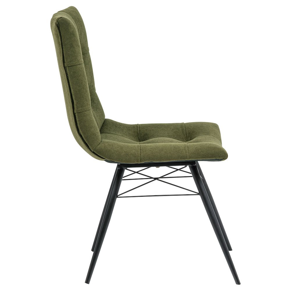 Aiken Fabric Upholstered Dining Side Chair Saddle Forest Green (Set of 4)