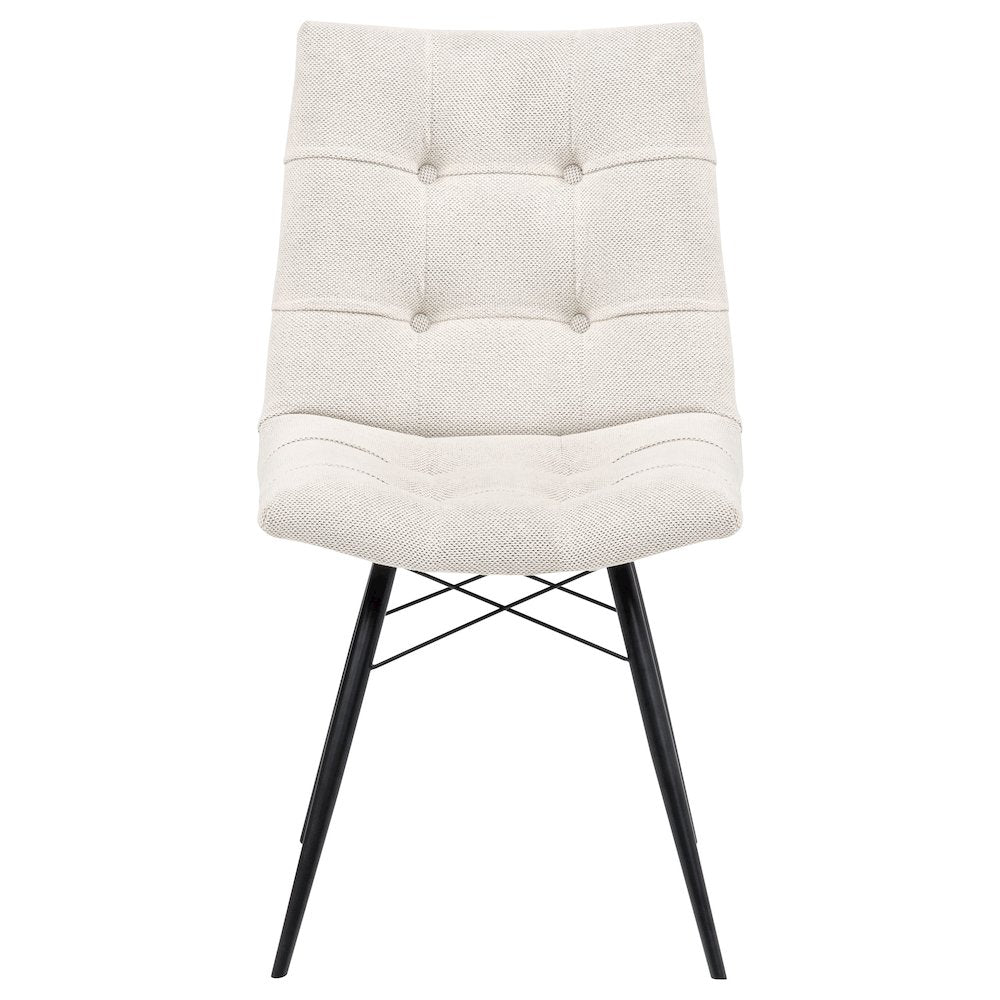 Aiken Fabric Upholstered Dining Side Chair Saddle Stone White (Set of 4)