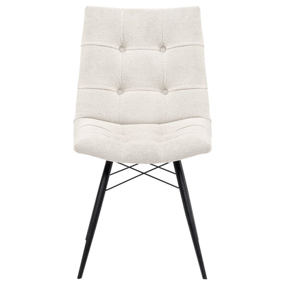 Aiken Fabric Upholstered Dining Side Chair Saddle Stone White (Set of 4)