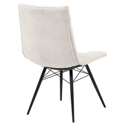 Aiken Fabric Upholstered Dining Side Chair Saddle Stone White (Set of 4)