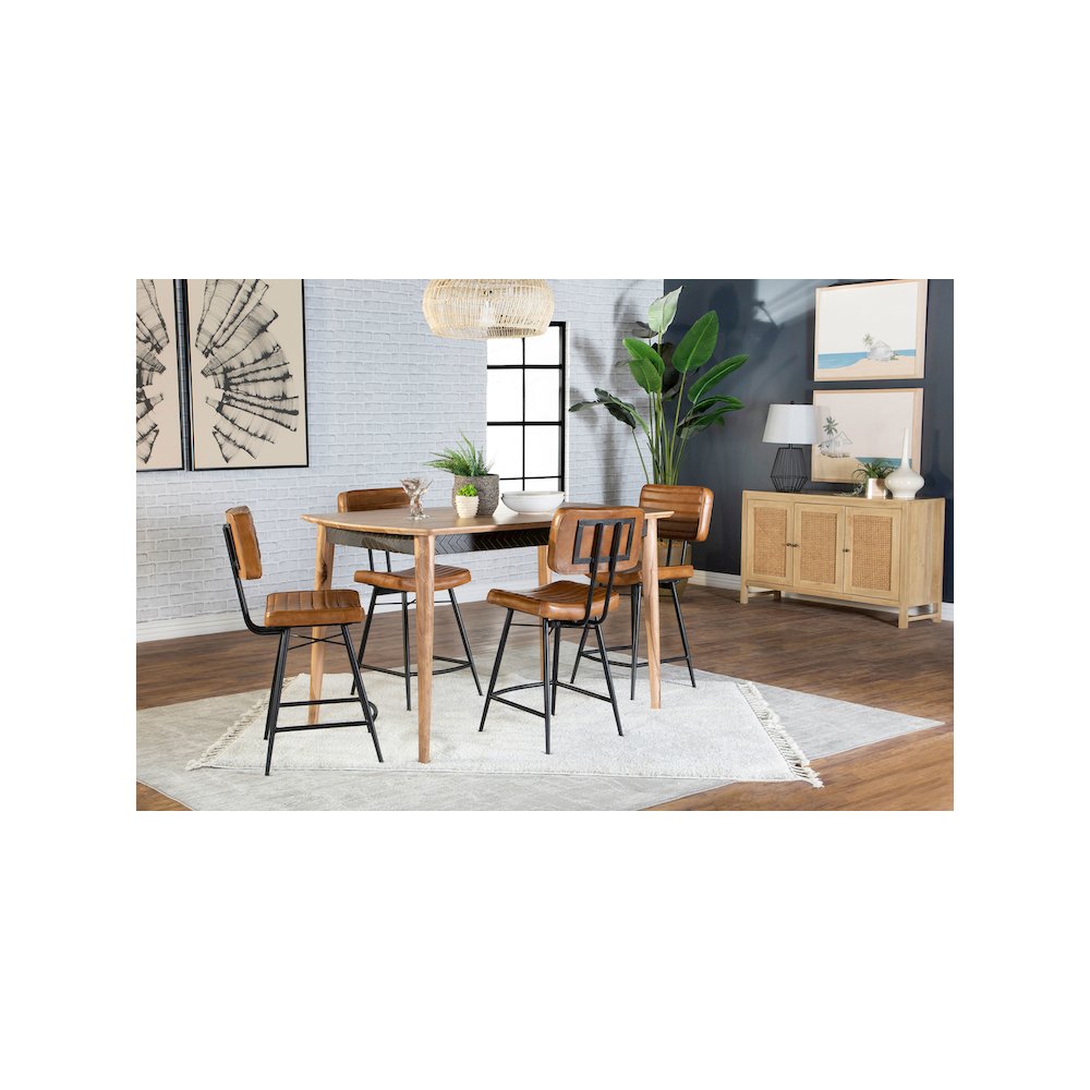 Partridge 5-piece Counter Dining Set Sheesham and Camel