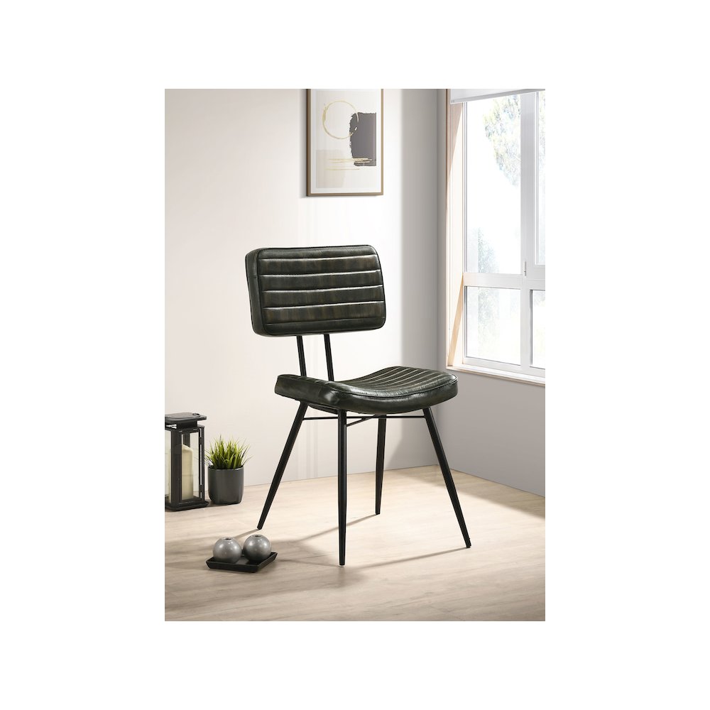 Misty Leather Upholstered Dining Chair Espresso (Set of 2)