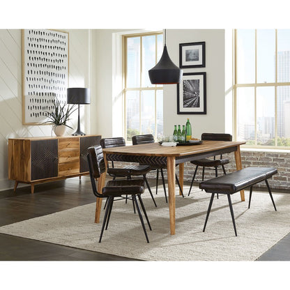 Misty Leather Upholstered Dining Bench Antique Espresso
