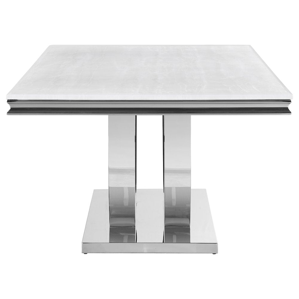 Kerwin Rectangular 71-inch Stone Top Dining Table White