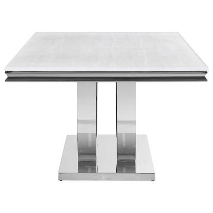 Kerwin Rectangular 71-inch Stone Top Dining Table White