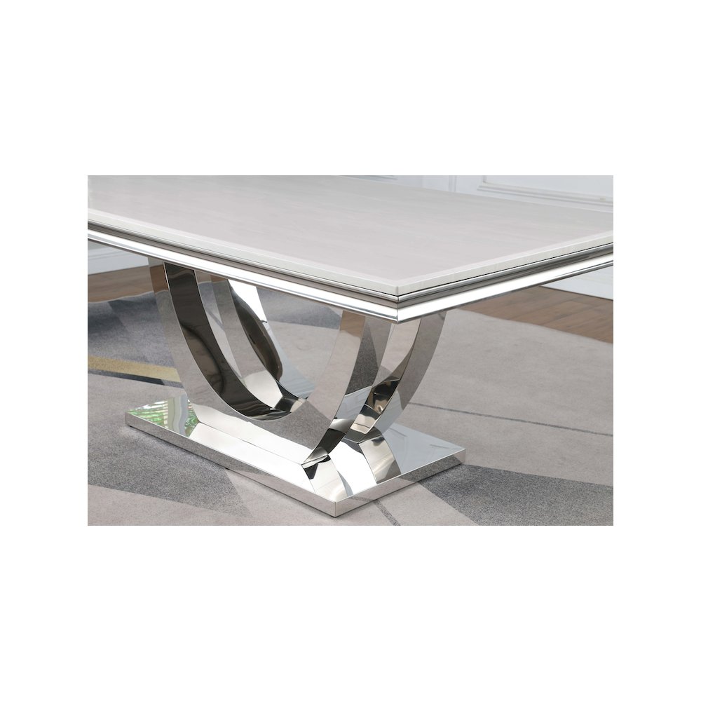 Kerwin Rectangular 71-inch Stone Top Dining Table White