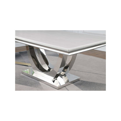 Kerwin Rectangular 71-inch Stone Top Dining Table White