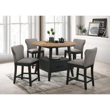 Gibson 1-drawer Round Counter Height Table Yukon Oak and Black