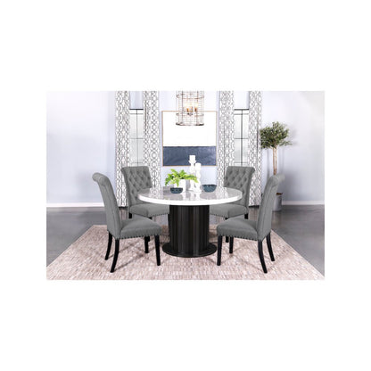 Alana Fabric Upholstered Dining Side Chair Grey (Set of 2)