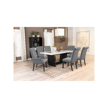 Alana Fabric Upholstered Dining Side Chair Grey (Set of 2)