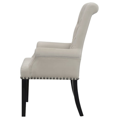 Alana Velvet Upholstered Dining Arm Chair Sand