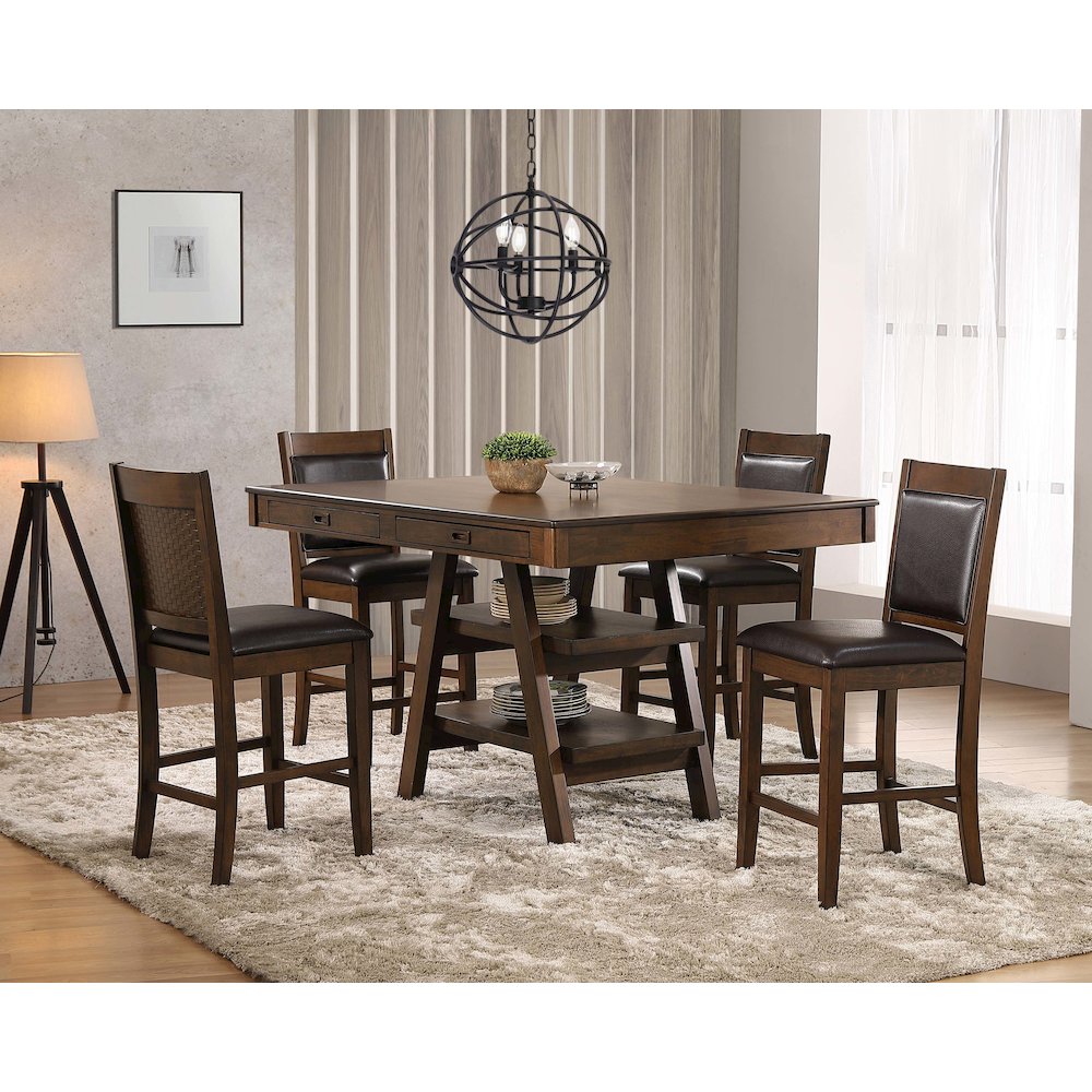 Dewey Rectangular 60-inch Counter Height Dining Table Walnut