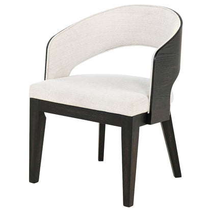 Leandro Upholstered Dining Arm Chair Cream (Set of 2)