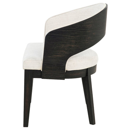 Leandro Upholstered Dining Arm Chair Cream (Set of 2)