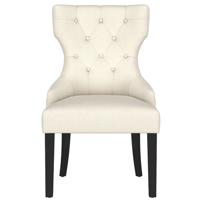 Baney Fabric Upholstered Dining Side Chair Beige and Black