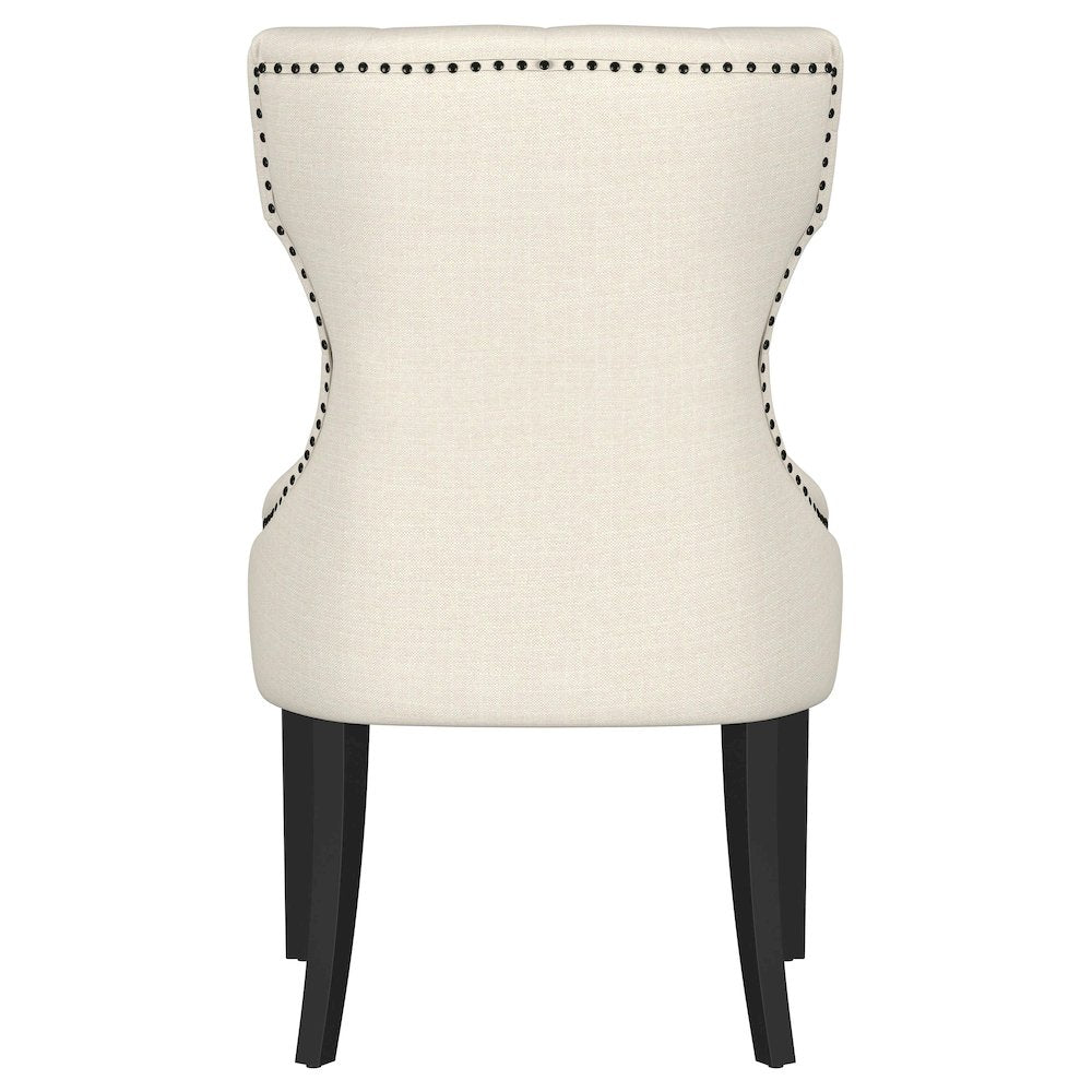 Baney Fabric Upholstered Dining Side Chair Beige and Black