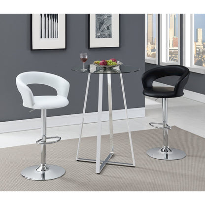 Barraza 29" Adjustable Height Bar Stool White and Chrome