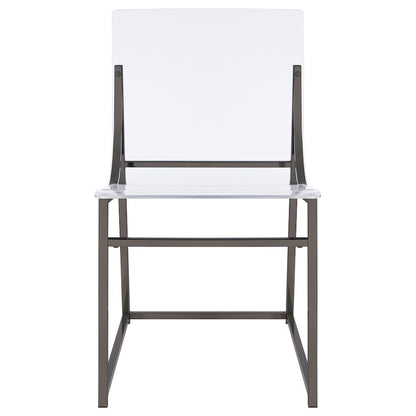 Jillian 5-piece Round Mirror Top Dining Set Black Nickel