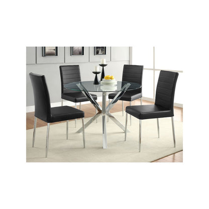 Vance Round 41-inch Glass Top Asterisk Dining Table Chrome