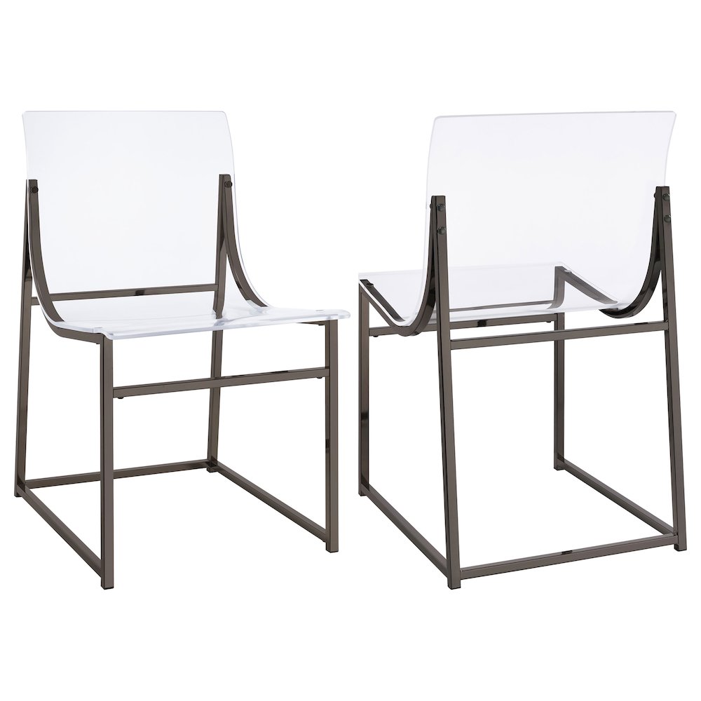 Adino Acrylic Dining Side Chair Black Nickel (Set of 2)