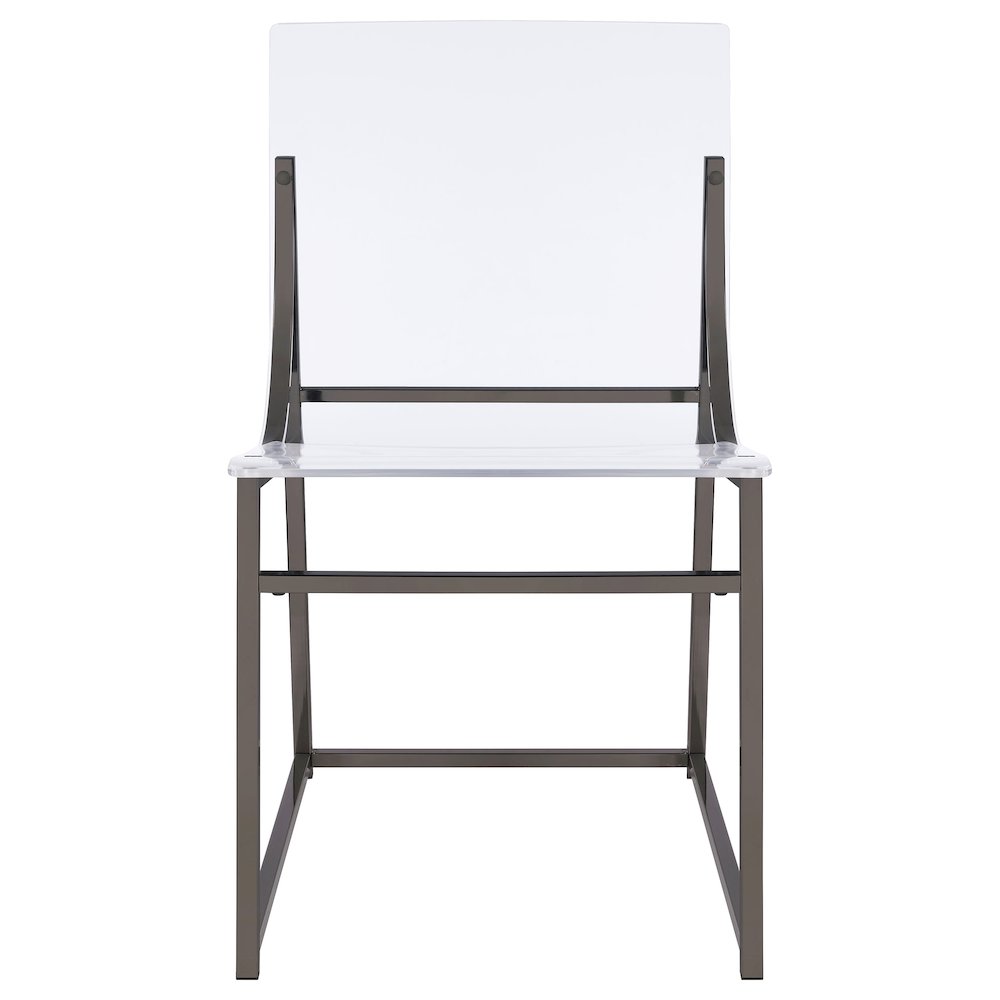 Adino Acrylic Dining Side Chair Black Nickel (Set of 2)