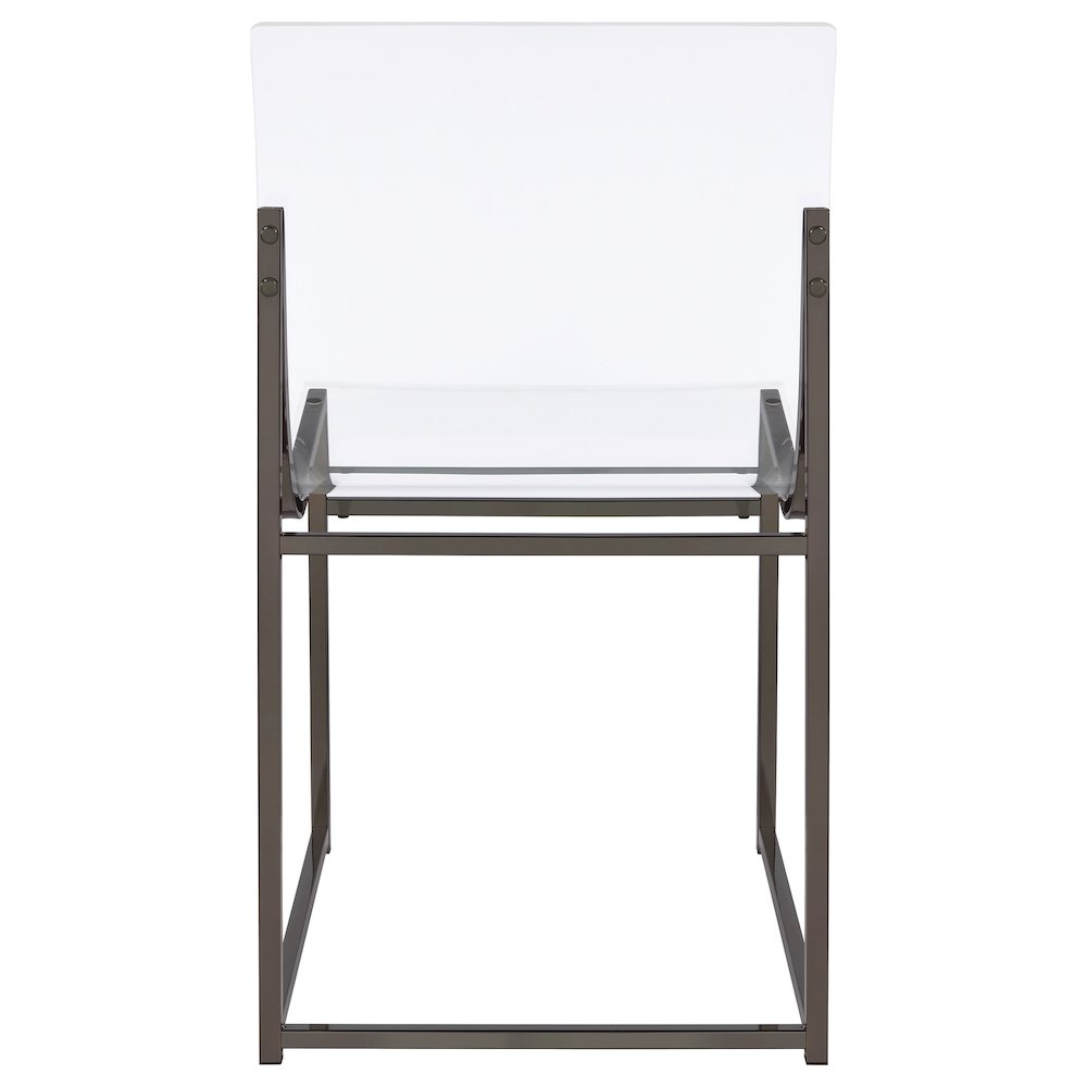 Adino Acrylic Dining Side Chair Black Nickel (Set of 2)