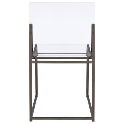 Adino Acrylic Dining Side Chair Black Nickel (Set of 2)