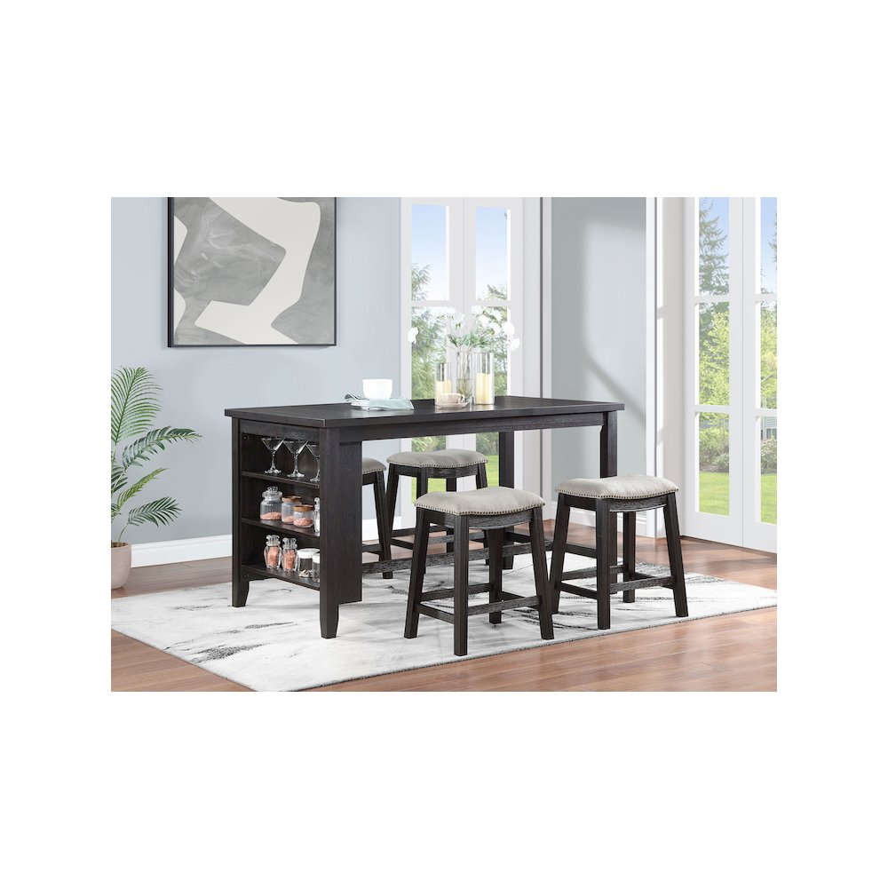 Elliston 66-inch Counter Height Dining Table Dark Grey