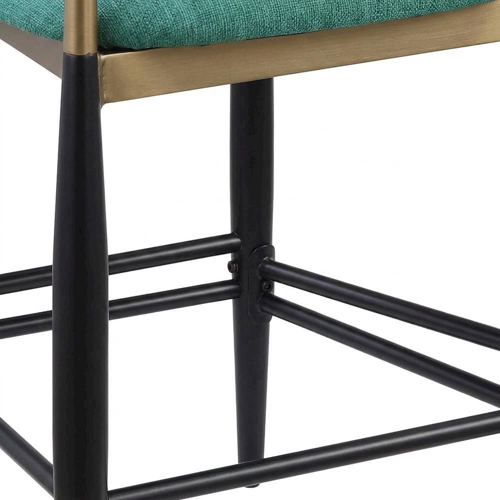 Upholstered Counter Stool, Kitchen Island Chair, Green, Set of 2