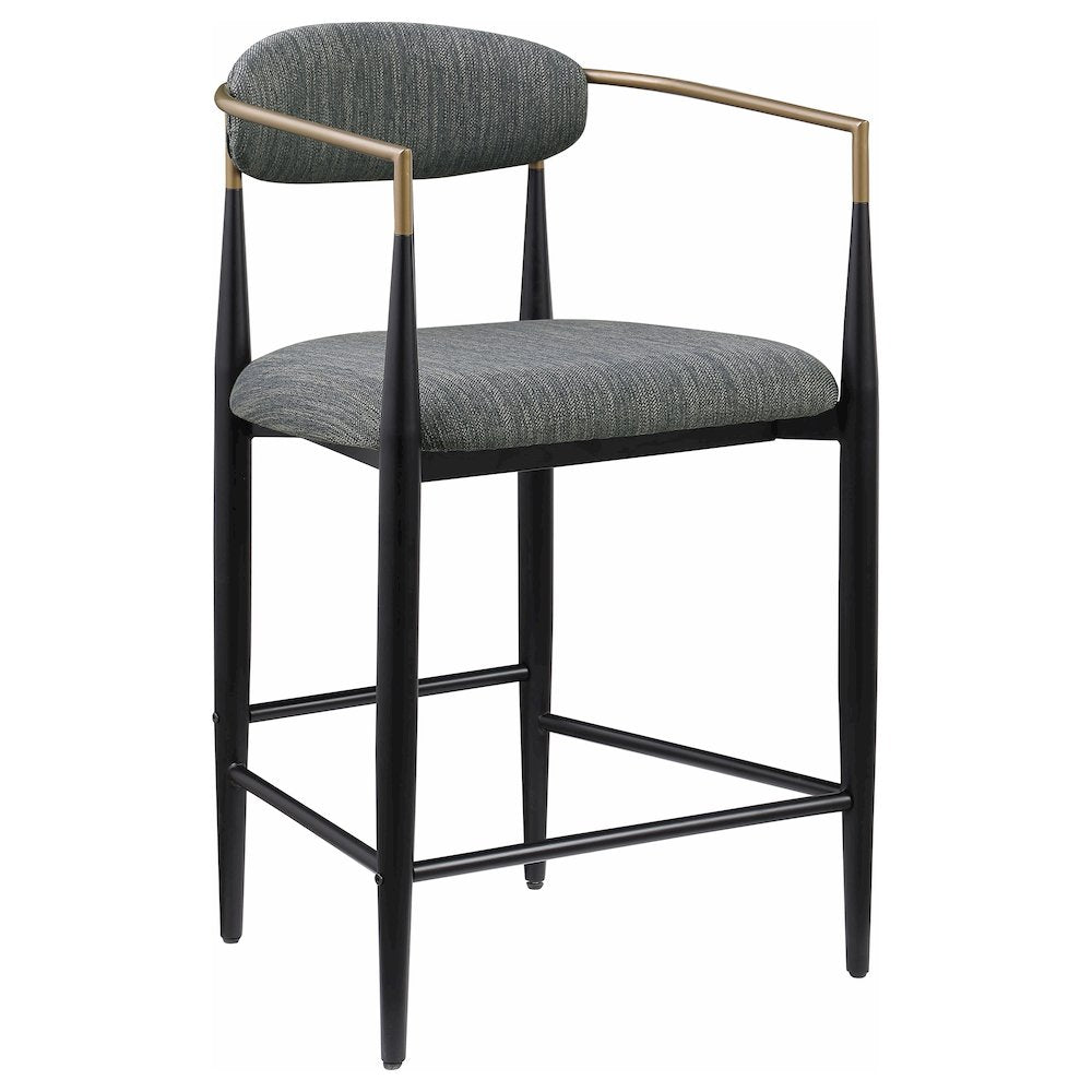 Tina Fabric Upholstered Counter Chair Dark Grey (Set of 2)