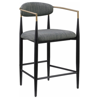Tina Fabric Upholstered Counter Chair Dark Grey (Set of 2)