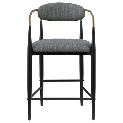 Tina Fabric Upholstered Counter Chair Dark Grey (Set of 2)