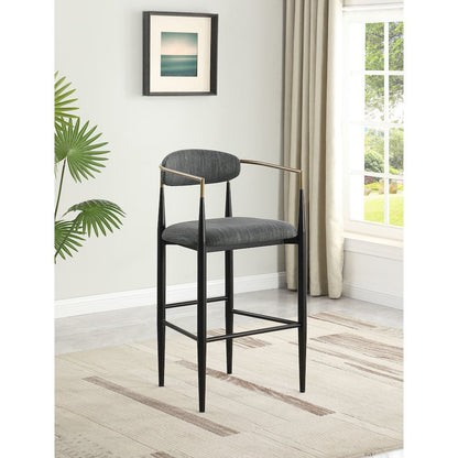 Tina Fabric Upholstered Bar Chair Dark Grey (Set of 2)